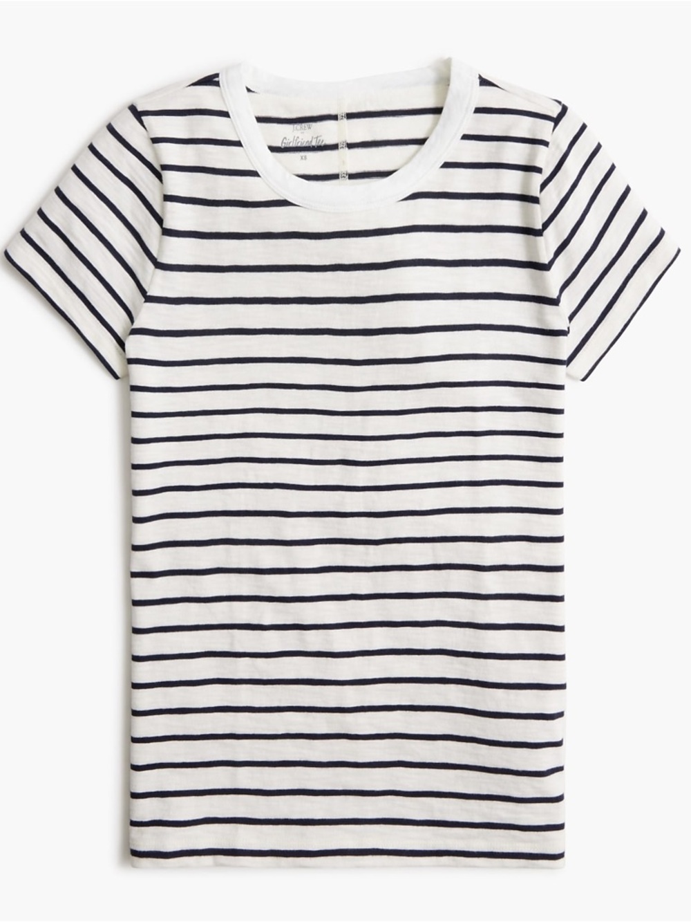 J. Crew Factory White and Navy Striped Short Sleeve Tee M NWT